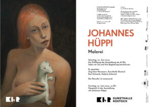 Einladungskarte „Johannes Hüppi – Malerei“, Kunsthalle Rostock, 2024
